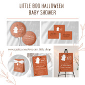 Serviette En Papier Little Boo Halloween Ghost Orange Baby shower