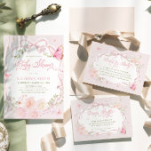 Carte De Placement Pink Butterfly Floral Place Card