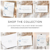 Invitation Baby shower petit papillon bleu garçon