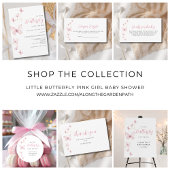 Invitation Petit papillon rose Baby shower fille
