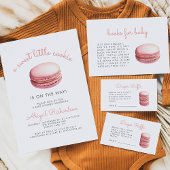 Invitation Sweet Little Cookie Macaron Baby shower fille rose