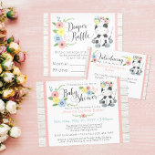 Koe Baby shower Wishes Game Rustiek Bloemenkalf Reclamekaart