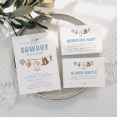 Cowboy Baby shower Luier Raffle Ticket Informatiekaartje