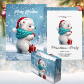 Coussin Petit ours bébé mignon avec casquette de Noël