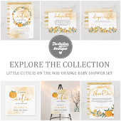 Carte Postale Merci de Baby shower orange Little Cutie