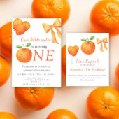Poster Anniversaire Orange et Bow Premier Anniversaire