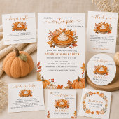 Invitation Petit Gâteau Pumpkin Pie Fête de Bébé d'Automne