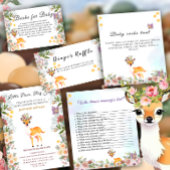 Assiettes En Carton Petit cerf, Big Joy Fleur rose thème Baby shower