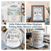 Invitation Bébé Petit Pêcheur Fête Prénatale Garçon Lac Vinta