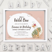 Assiettes En Carton Petite Giraffe (Fille Safari animal) Anniversaire