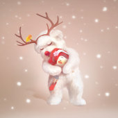 Linge De Cuisine La fille serrant le chien dans les Antlers de renn