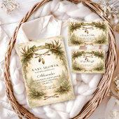 Invitation Little Hunter Antler Woodland Baby Shower