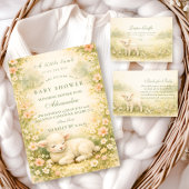Carte D'accompagnement Little Lamb Wildflower Frame Diapper Raffle