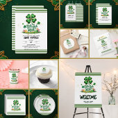 Invitation Peu de chance pour le Baby shower d'or Shamrock ir