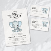 Assiettes En Carton Baby shower Eléphant bleu petit arachide