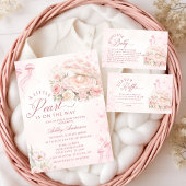 Sticker Rond Une petite perle Fête de bébé rose blush