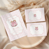 Carte D'accompagnement Baby shower Citrouille rose béquille  béquille
