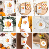 Signe De Table Petit Baby shower Citrouille