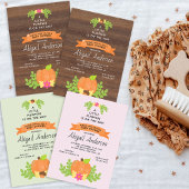 Herfst pompoen meisje Baby shower dank u Cadeaulabel