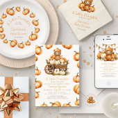 Invitation citrouille Patch Bear Baby shower