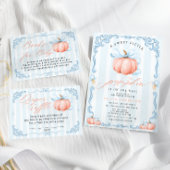 Invitations En Acrylique Baby shower petit garçon Citrouille