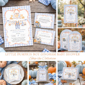 Invitation Fête de Bébé Citrouille Bébé Automne Bleu