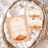 Serviette En Papier Little Pumpkin Gingham Fall Baby Shower