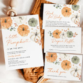 Invitation Petite Citrouille Fête de Bébé Mixte