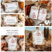 Poster Petit Citrouille Pile Rose Chute Baby shower Flora