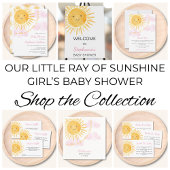 Invitation Sunshine Nuages Baby shower de fille