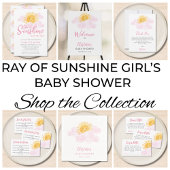 Sticker Rond A Little Ray Of Sunshine Baby Shower