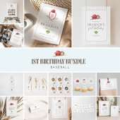 Red Baseball Preppy Crest Premier invitation d'ann