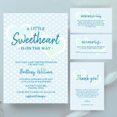 Carte D'accompagnement Little Sweetheart Blue Baby shower Livres pour béb