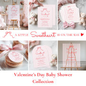 Sticker Rond Little Sweetheart Bow Valentine's Baby Shower