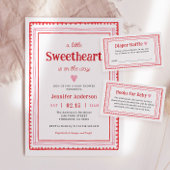 Carte D'accompagnement Baby shower Coeur rose Tickets Reflets Reflets