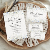 Serviette En Papier Baby shower bleu Fleur sauvage