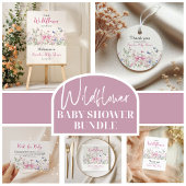 Poster Wildflower Floral Bow Baby Shower Pacifier Hunt