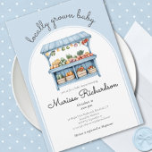 Display Shower Blue Farmers Market Baby Shower Informatiekaartje