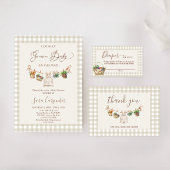 Carte de remerciements bleu Baby shower cultivé lo