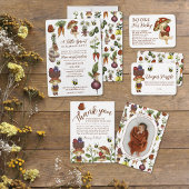 Carte D'accompagnement Whimsical Mushroom Books for Baby Shower Request