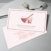 Carte De Visite Service de nettoyage rose marine et Rose Code QR