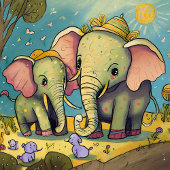 Alligator Bleu Enfants, carte d'anniversaire pliée