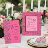 Serviette En Papier L'amour est floraison rose & noir fleurie douche n