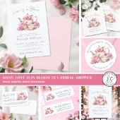 Étiquette Théière Florale Adresse de Retour