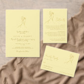Invitation Lovely Couple Drawn Script Butter Yellow Wedding (Personnalisez la collection de ce créateur indépendant. )