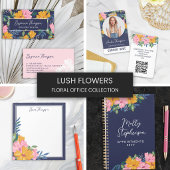 Bloc-note Composition florale moderne rose et jaune