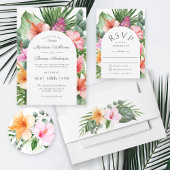 Serviette En Papier Lush Tropical Floral Beach Luau Mariage