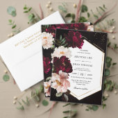 Étiquette Fleurs de teinte bordeaux foncé pour adresse de re (Personnalisez la collection de ce créateur indépendant. Test)