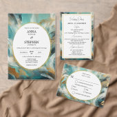 Numéro De Table Luxe Turquoise Gold Brushstrokes (Personnalisez la collection de ce créateur indépendant. )