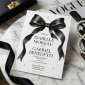 Programme de mariage élégant à ruban noir de luxe